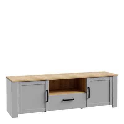 Bohol 2 Door 1 Drawer TV Unit  in Riviera Oak/Grey Oak – FTG