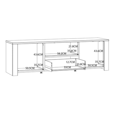 Bohol 2 Door 1 Drawer TV Unit in Riviera Oak/White – FTG, view 9