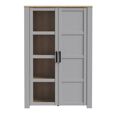 Bohol 2 Door Display Cabinet in Riviera Oak/Grey Oak – FTG