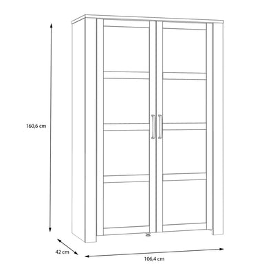 Bohol 2 Door Display Cabinet in Riviera Oak/Grey Oak – FTG, view 6