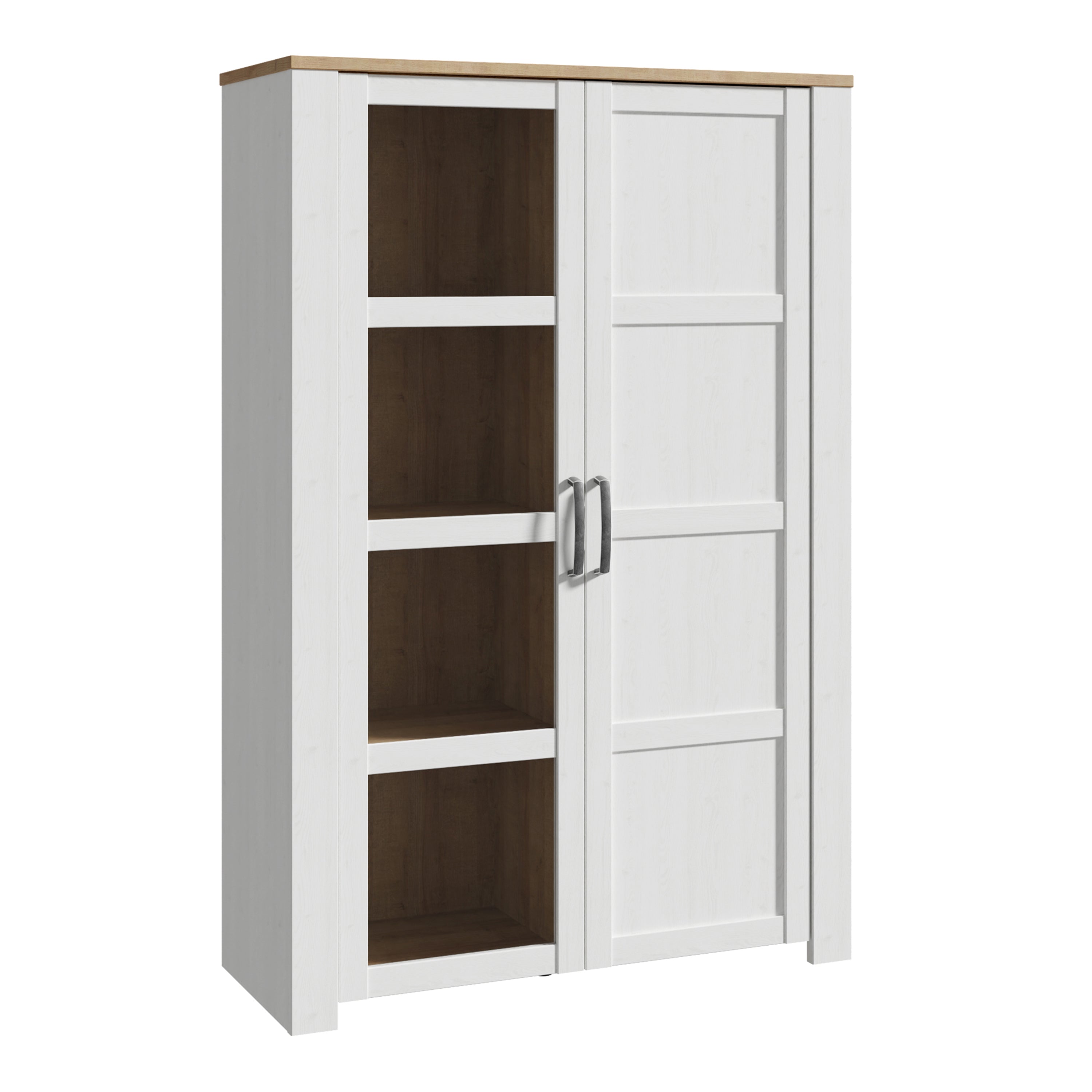 Bohol 2 Door Display Cabinet in Riviera Oak/White – FTG