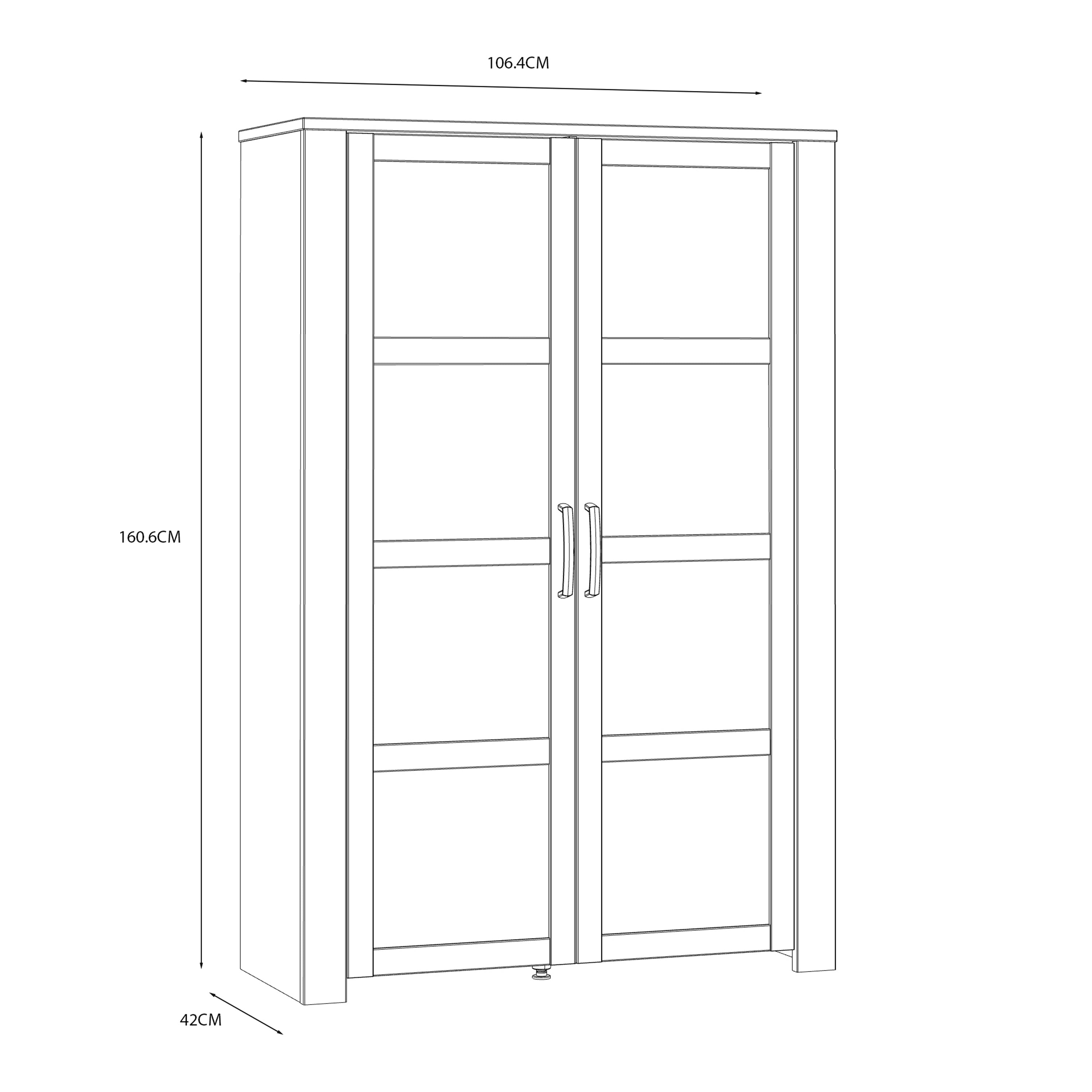 Bohol 2 Door Display Cabinet in Riviera Oak/White – FTG, view 8