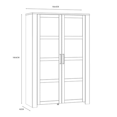 Bohol 2 Door Display Cabinet in Riviera Oak/White – FTG, view 8