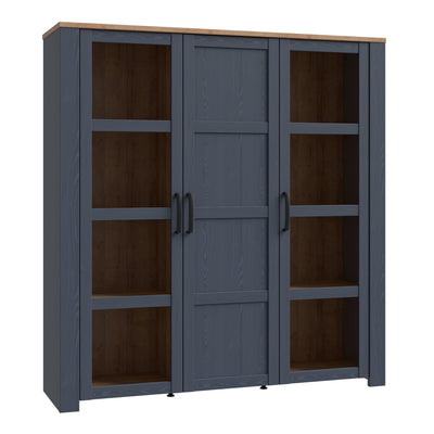 Bohol 3 Door Large Display Cabinet in Riviera Oak/Navy – FTG