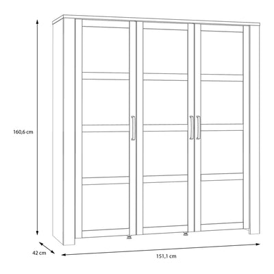 Bohol 3 Door Large Display Cabinet in Riviera Oak/Grey Oak – FTG, view 6