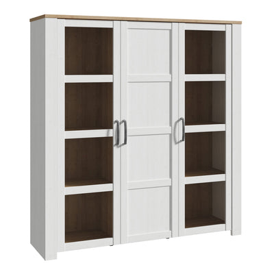 Bohol 3 Door Large Display Cabinet in Riviera Oak/White – FTG