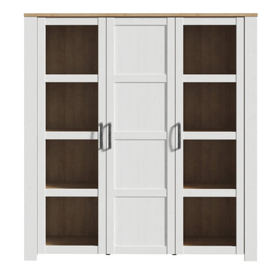 Bohol 3 Door Large Display Cabinet in Riviera Oak/White – FTG, view 2