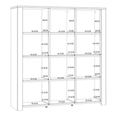 Bohol 3 Door Large Display Cabinet in Riviera Oak/White – FTG, view 7