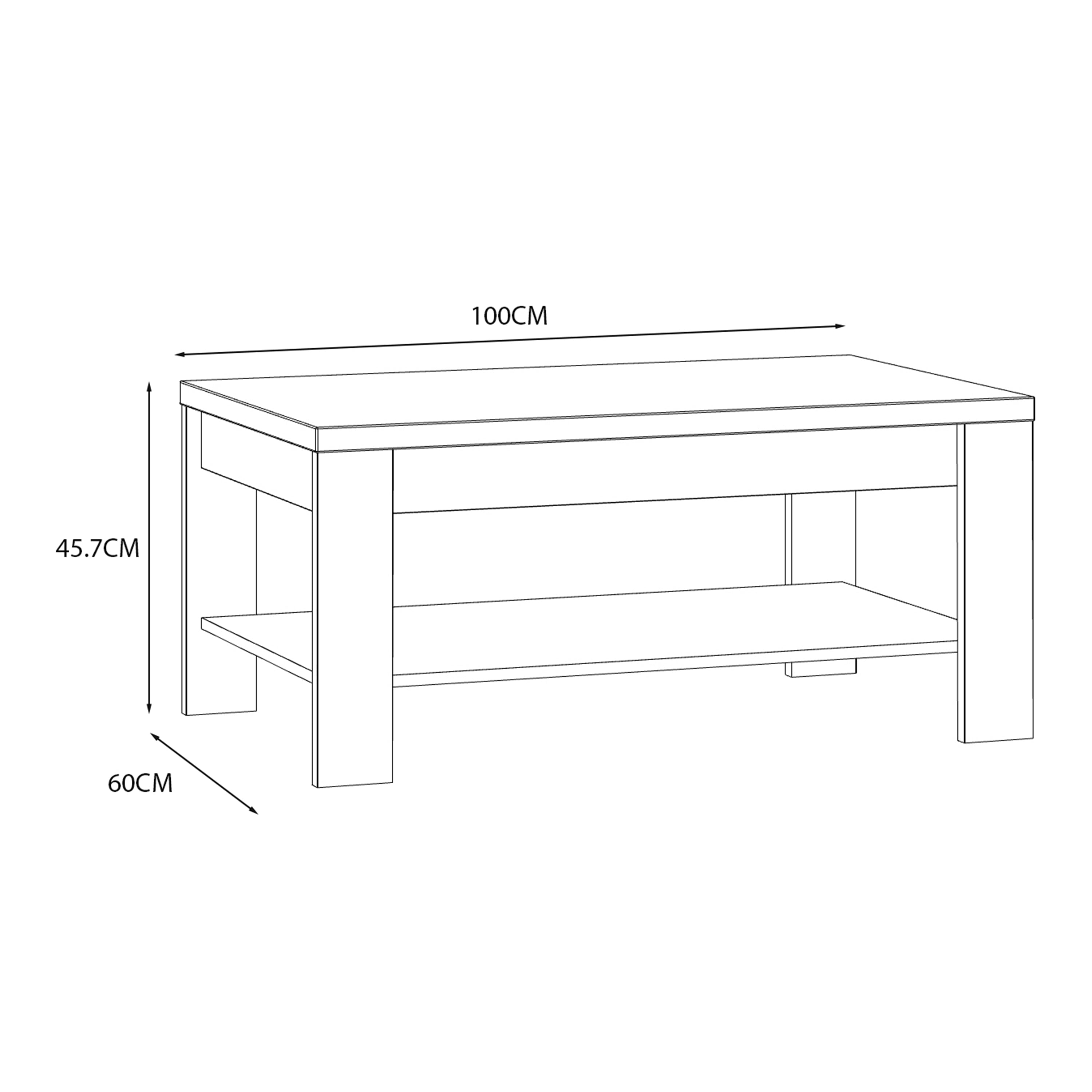 Bohol Coffee Table in Riviera Oak/White – FTG, view 6