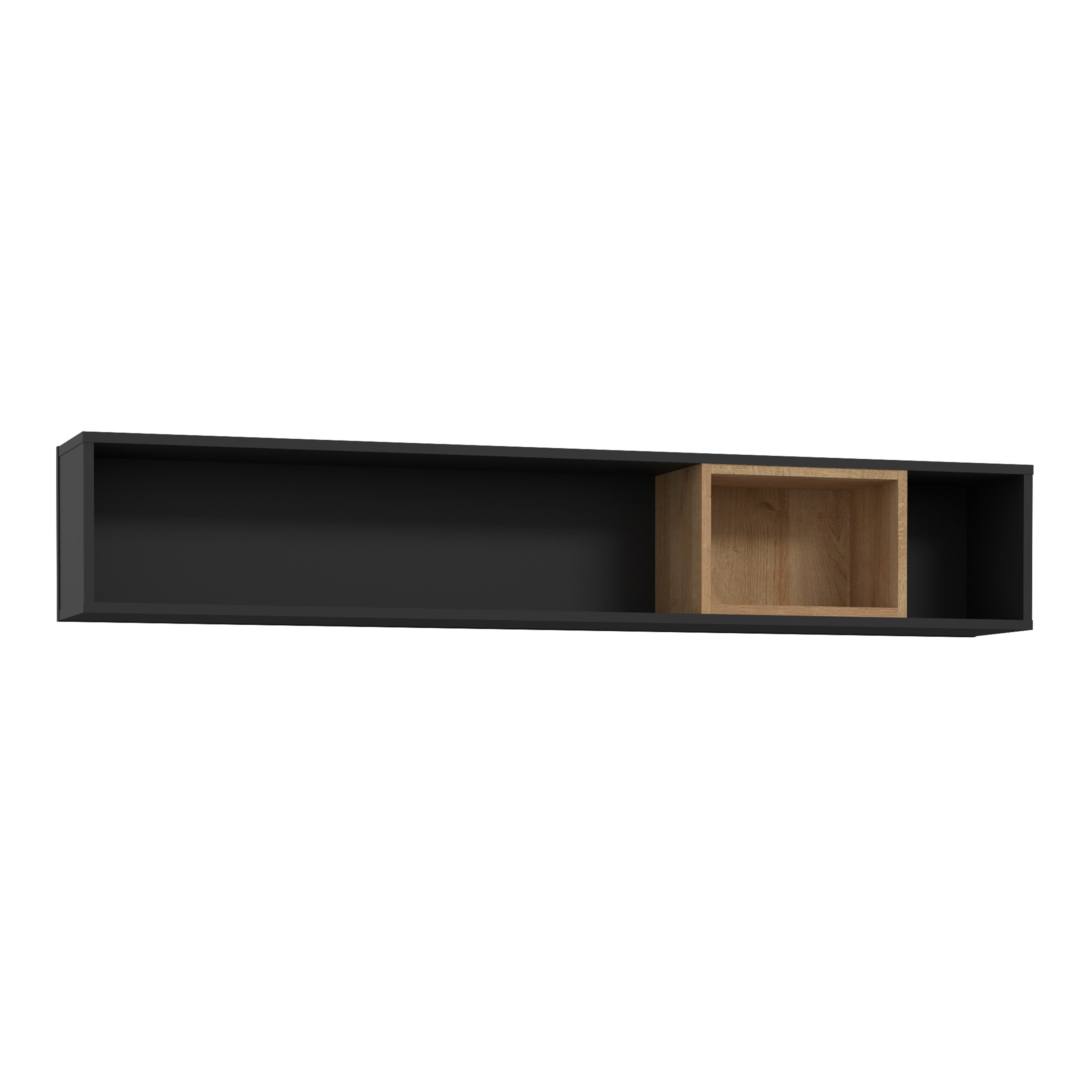 High Rock Wall Shelf in Matt Black/Riviera Oak – FTG