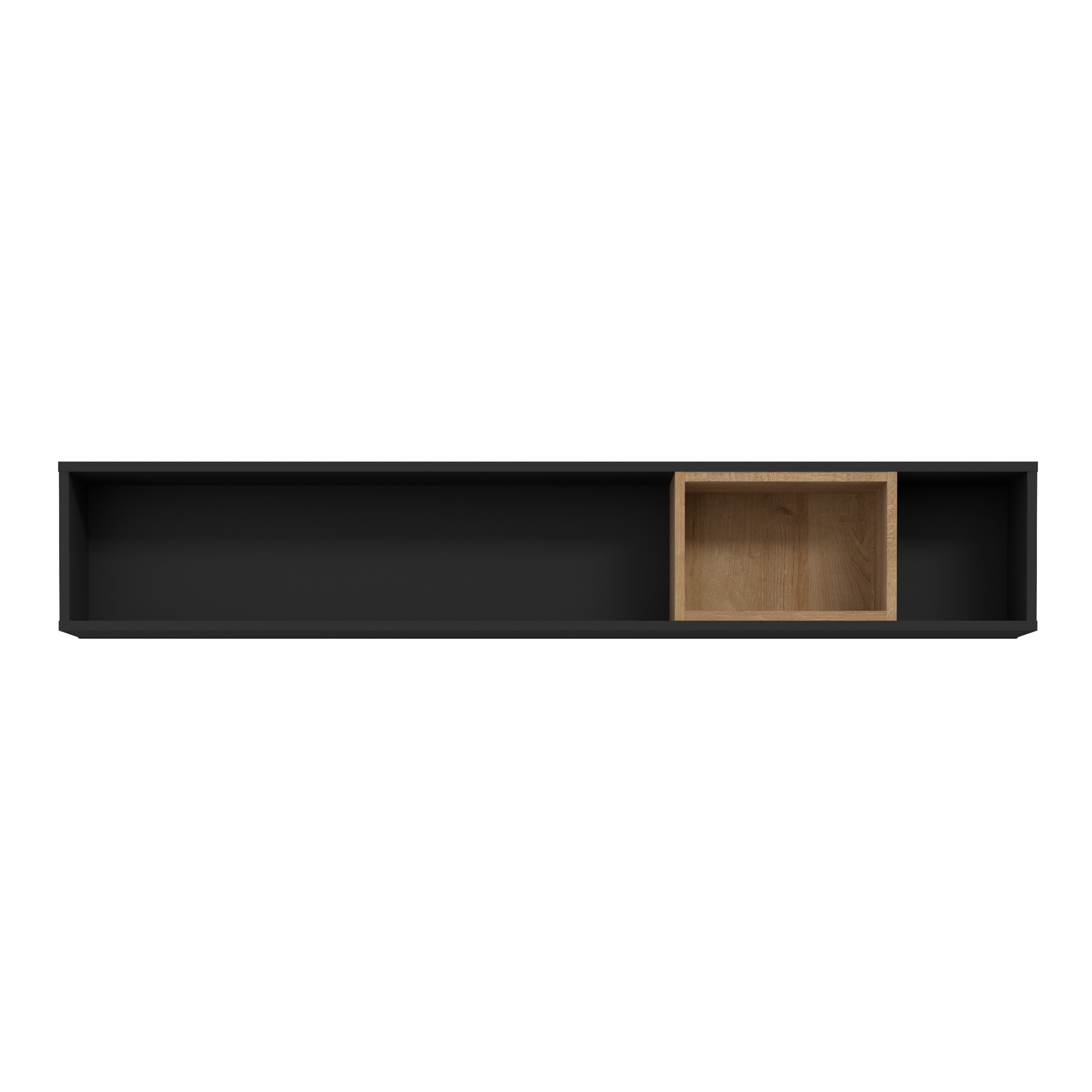High Rock Wall Shelf in Matt Black/Riviera Oak – FTG, view 2