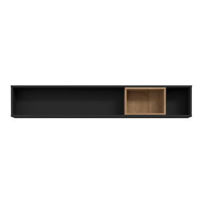 High Rock Wall Shelf in Matt Black/Riviera Oak – FTG, view 2