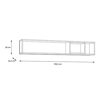 High Rock Wall Shelf in Matt Black/Riviera Oak – FTG, view 7
