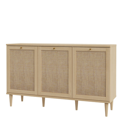 Calasetta 3 Door Sideboard in Rattan – FTG, view 3