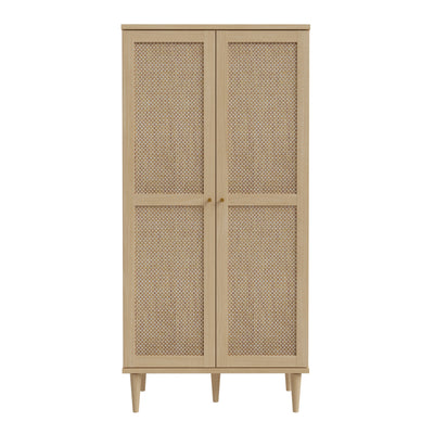 Calasetta 2 Door Display Cabinet in Rattan – FTG, view 2