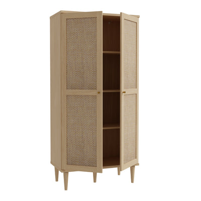 Calasetta 2 Door Display Cabinet in Rattan – FTG, view 5
