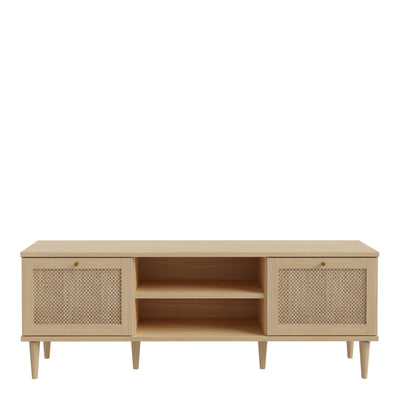 Calasetta 2 Door 1 Shelf TV Unit in Rattan – FTG, view 2