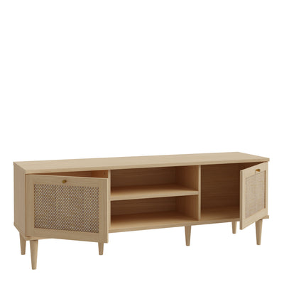 Calasetta 2 Door 1 Shelf TV Unit in Rattan – FTG, view 4