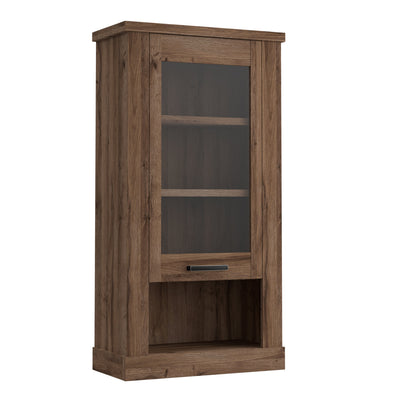Corona 1 Door  Wall Display Cabinet in Tabak Oak – FTG