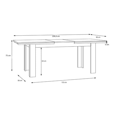 Illopa Extending Dining Table 160-207cm in Oak Nelson/Snowy Oak – FTG, view 7
