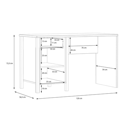 High Rock Desk in Matt Black/Riviera Oak – FTG, view 10