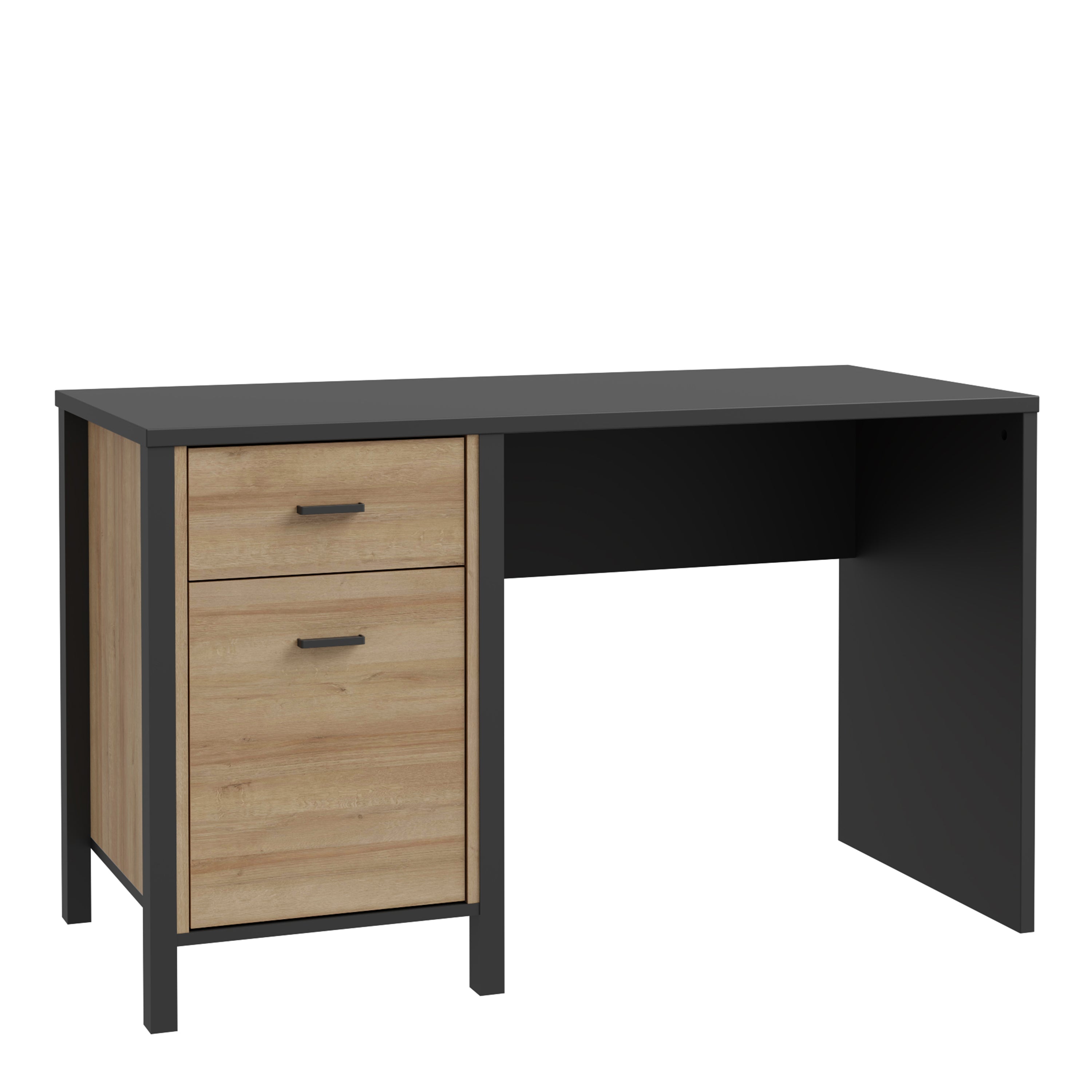 High Rock Desk in Matt Black/Riviera Oak – FTG