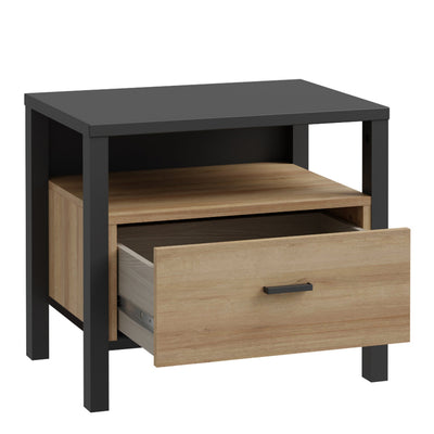 High Rock Bedside in Matt Black/Riviera Oak – FTG, view 4