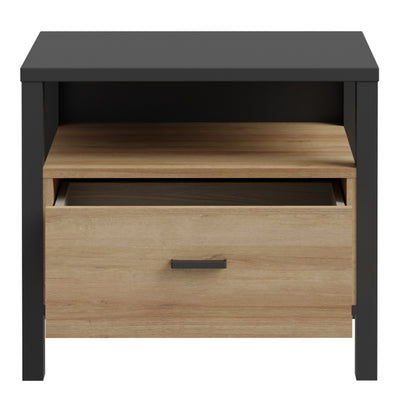High Rock Bedside in Matt Black/Riviera Oak – FTG, view 5