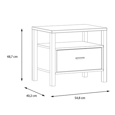 High Rock Bedside in Matt Black/Riviera Oak – FTG, view 9