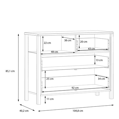 High Rock Chest of 3 Drawers in Matt Black/Riviera Oak – FTG, view 8