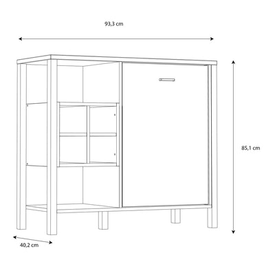 High Rock Storage/Display Chest in Matt Black/Riviera Oak – FTG, view 10