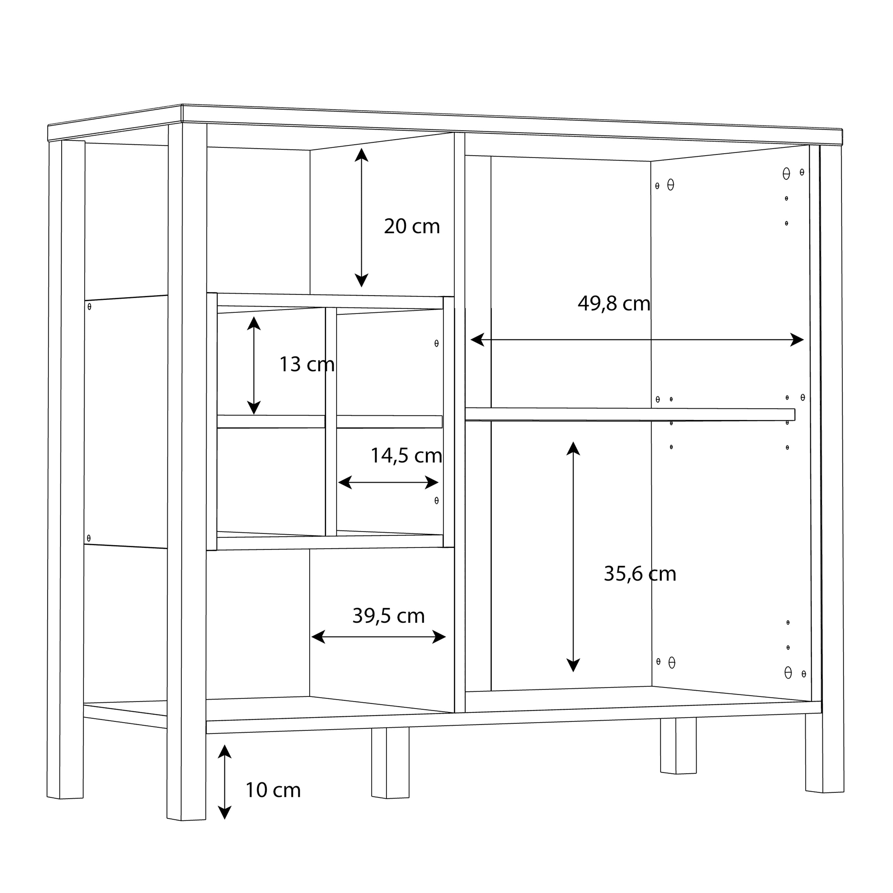 High Rock Storage/Display Chest in Matt Black/Riviera Oak – FTG, view 11