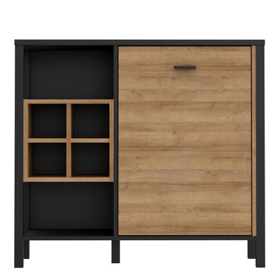 High Rock Storage/Display Chest in Matt Black/Riviera Oak – FTG, view 2