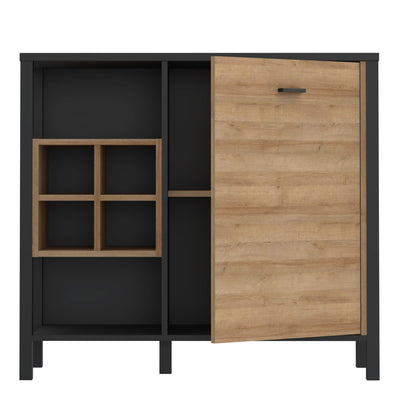 High Rock Storage/Display Chest in Matt Black/Riviera Oak – FTG, view 5