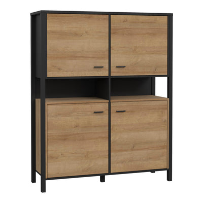High Rock Storage Cabinet in Matt Black/Riviera Oak – FTG