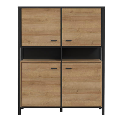 High Rock Storage Cabinet in Matt Black/Riviera Oak – FTG, view 2