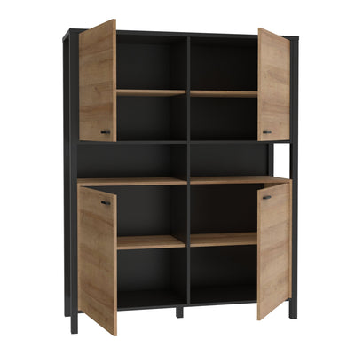 High Rock Storage Cabinet in Matt Black/Riviera Oak – FTG, view 3