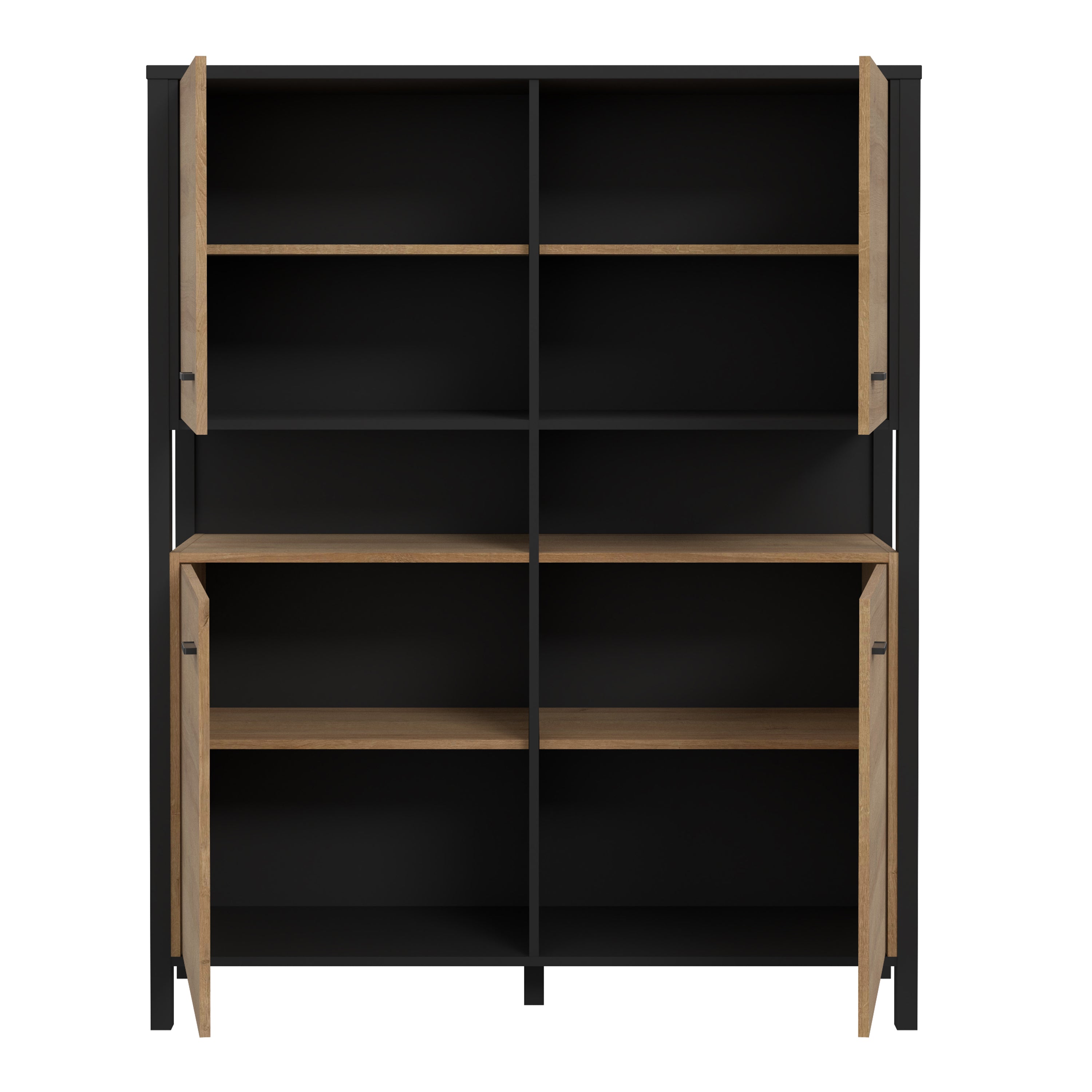 High Rock Storage Cabinet in Matt Black/Riviera Oak – FTG, view 4
