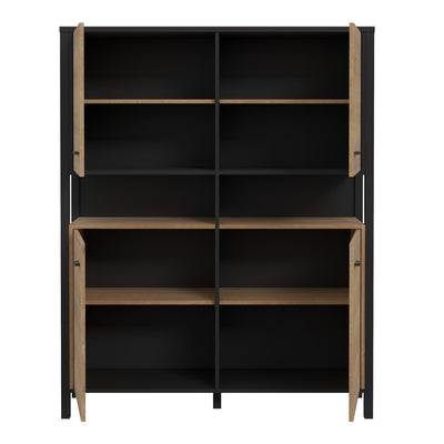 High Rock Storage Cabinet in Matt Black/Riviera Oak – FTG, view 4