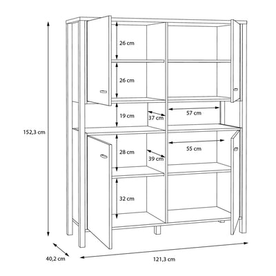 High Rock Storage Cabinet in Matt Black/Riviera Oak – FTG, view 8