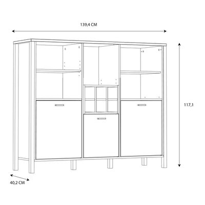 High Rock Shelf Unit in Matt Black/Riviera Oak – FTG, view 10