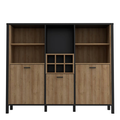 High Rock Shelf Unit in Matt Black/Riviera Oak – FTG, view 2