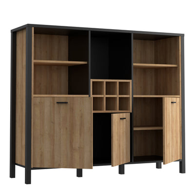 High Rock Shelf Unit in Matt Black/Riviera Oak – FTG, view 4