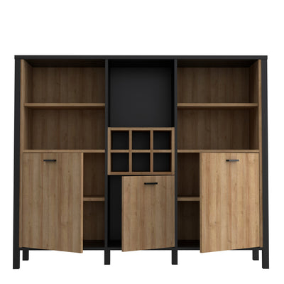 High Rock Shelf Unit in Matt Black/Riviera Oak – FTG, view 5