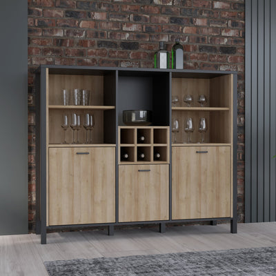 High Rock Shelf Unit in Matt Black/Riviera Oak – FTG, view 8