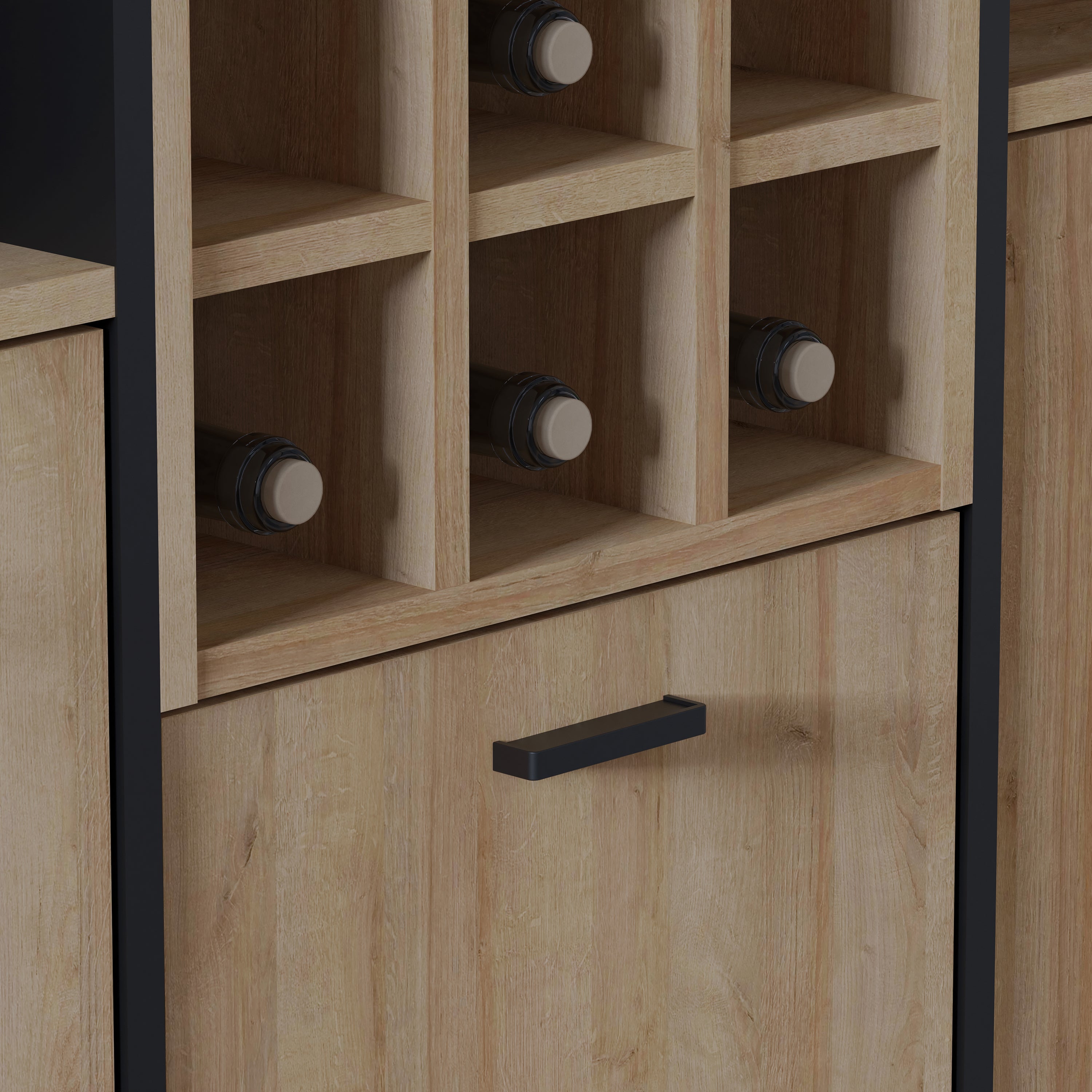 High Rock Shelf Unit in Matt Black/Riviera Oak – FTG, view 9