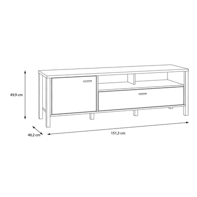 High Rock TV Unit in Matt Black/Riviera Oak – FTG, view 7