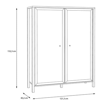 High Rock Extra Wide Display Cabinet in Matt Black/Riviera Oak – FTG, view 10