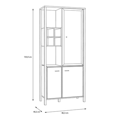 High Rock Display Cabinet in Matt Black/Riviera Oak – FTG, view 11