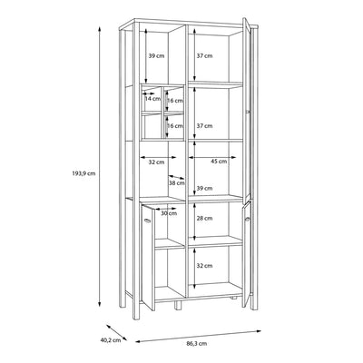 High Rock Display Cabinet in Matt Black/Riviera Oak – FTG, view 12